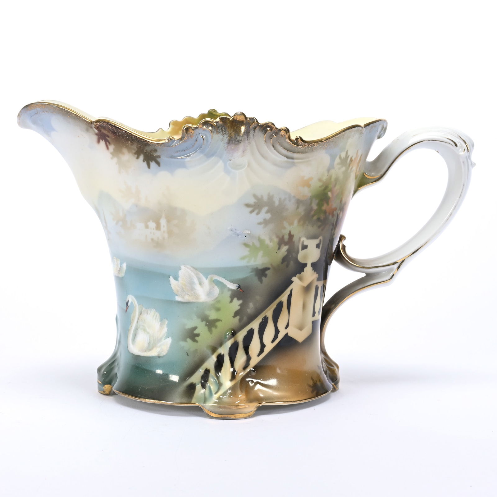 Pitcher, Unmarked R.S. Prussia, Swan & Gazebo (1 of 5)
