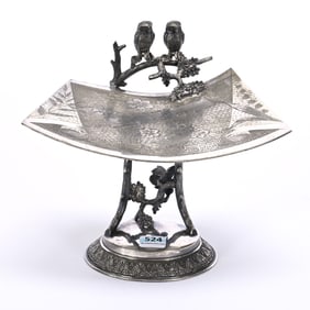 Victorian Silverplate Card Tray Marked Derby #3522