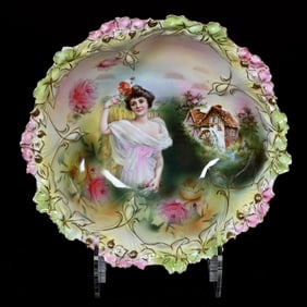 Bowl Marked R.S. Prussia, Rare Double Scene