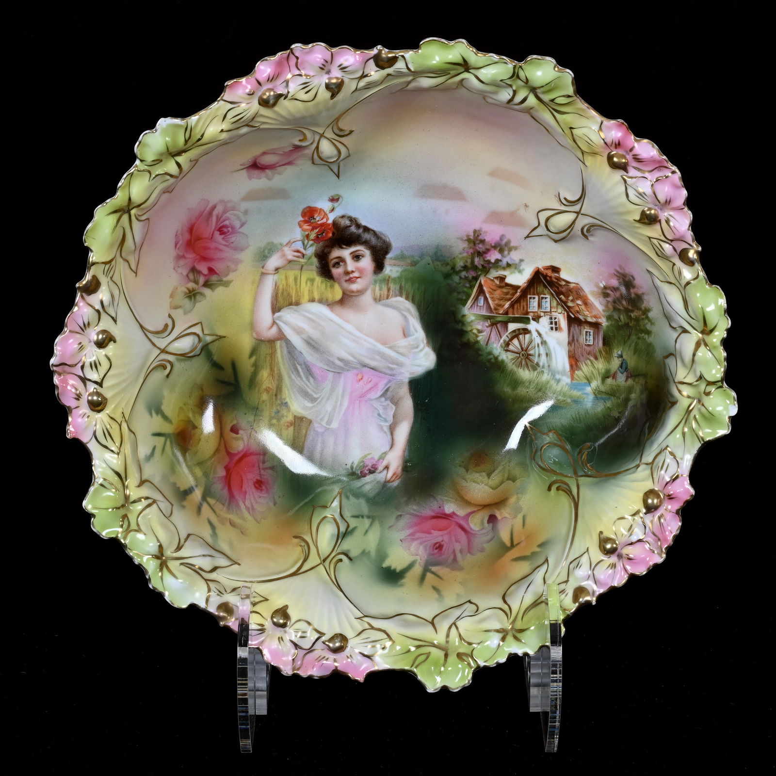 Bowl Marked R.S. Prussia, Rare Double Scene (1 of 3)