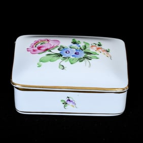 Covered Box Marked Herend Porcelain