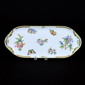 Oblong Tray Marked Herend Porcelain