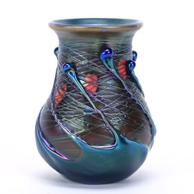Vase Signed Lundberg Studios, Dated 1975