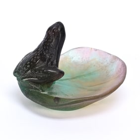 Figural Dish Signed Daum Nancy Pate De Verre