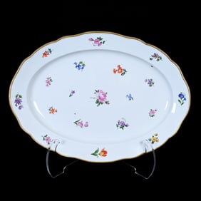 Oval Tray, Meissen Blue Crossed Swords Mark
