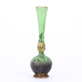 Vase Signed Daum Nancy French Cameo Art Glass