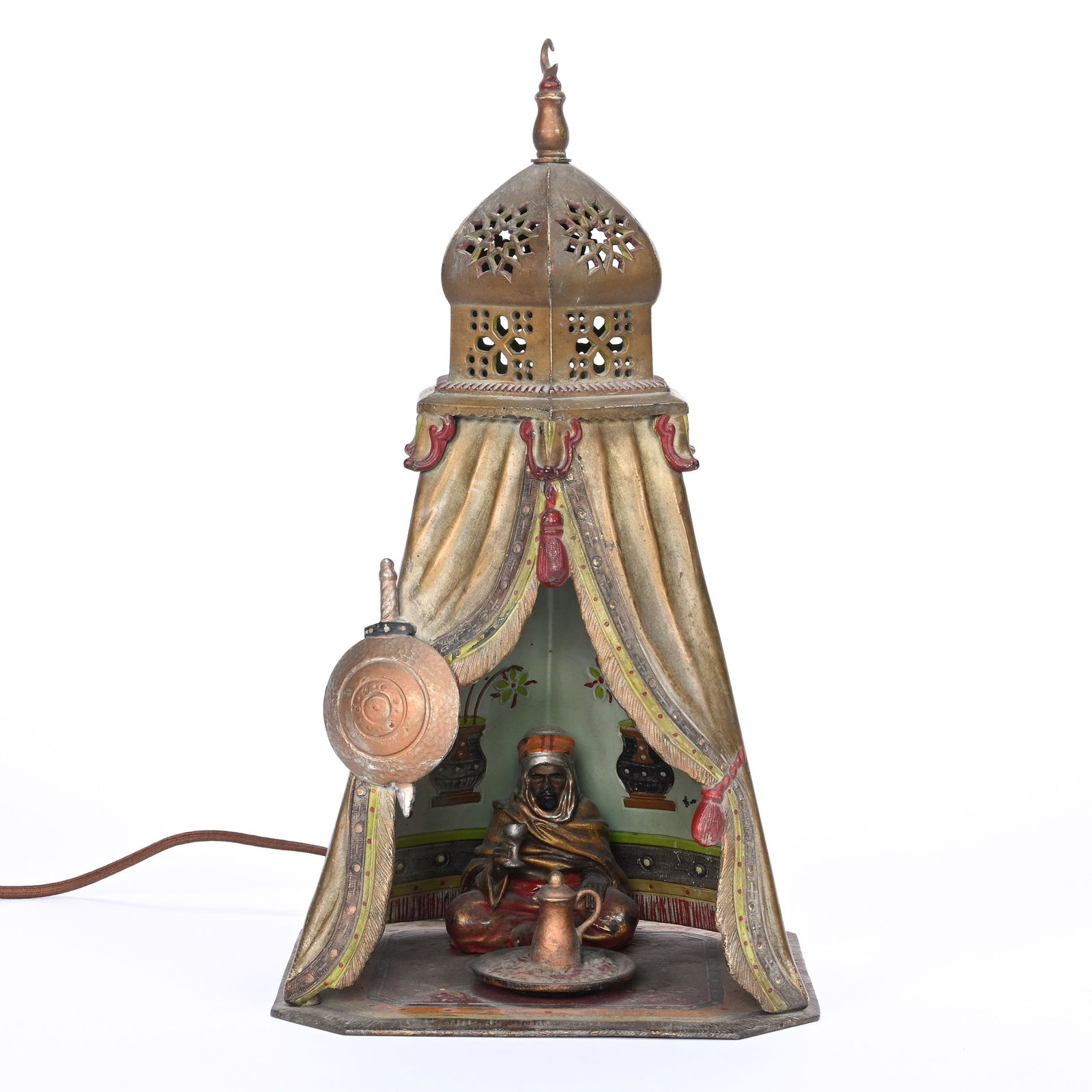 Figural Lamp, Cold Painted Spelter, Style Of Bergmann (1 of 4)