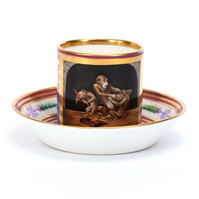 Cup & Saucer, Meissen Blue Crossed Swords Mark