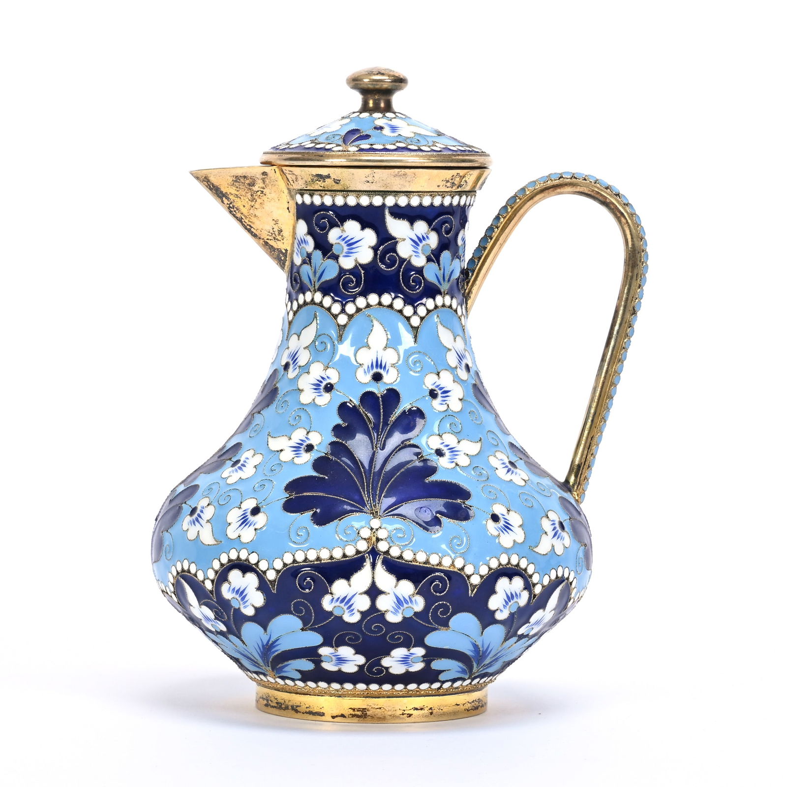 Lidded Pot, Russian Silver And Enamel, 91 Purity (1 of 4)