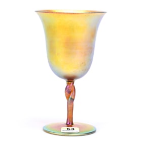 Goblet Signed Steuben Aurene