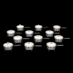 (12) Covered Ramekins, Gorham Sterling Frames