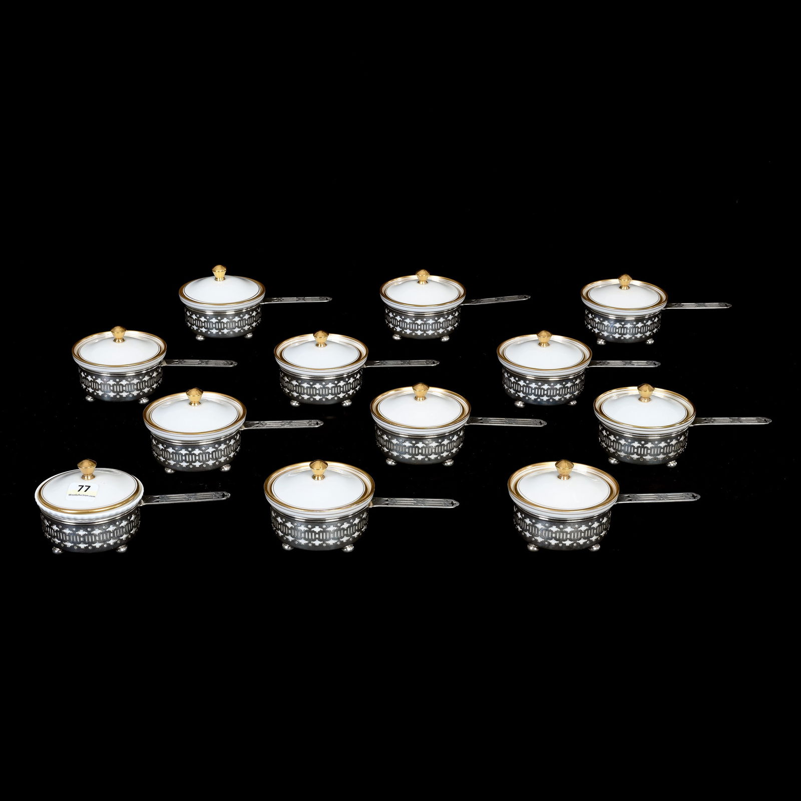 (12) Covered Ramekins, Gorham Sterling Frames (1 of 4)