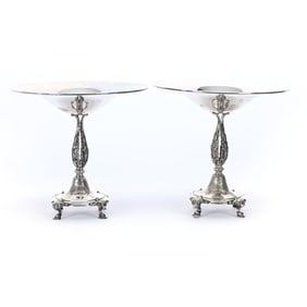 Pair Compotes, Sterling Silver