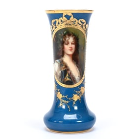 Vase Marked Dresden, Portrait, Titled "Clementine"