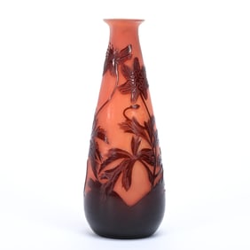 Vase Signed Galle French Cameo Art Glass