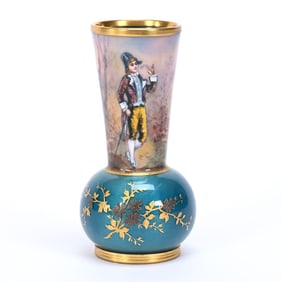 Miniature Vase, Beautiful French Enamel