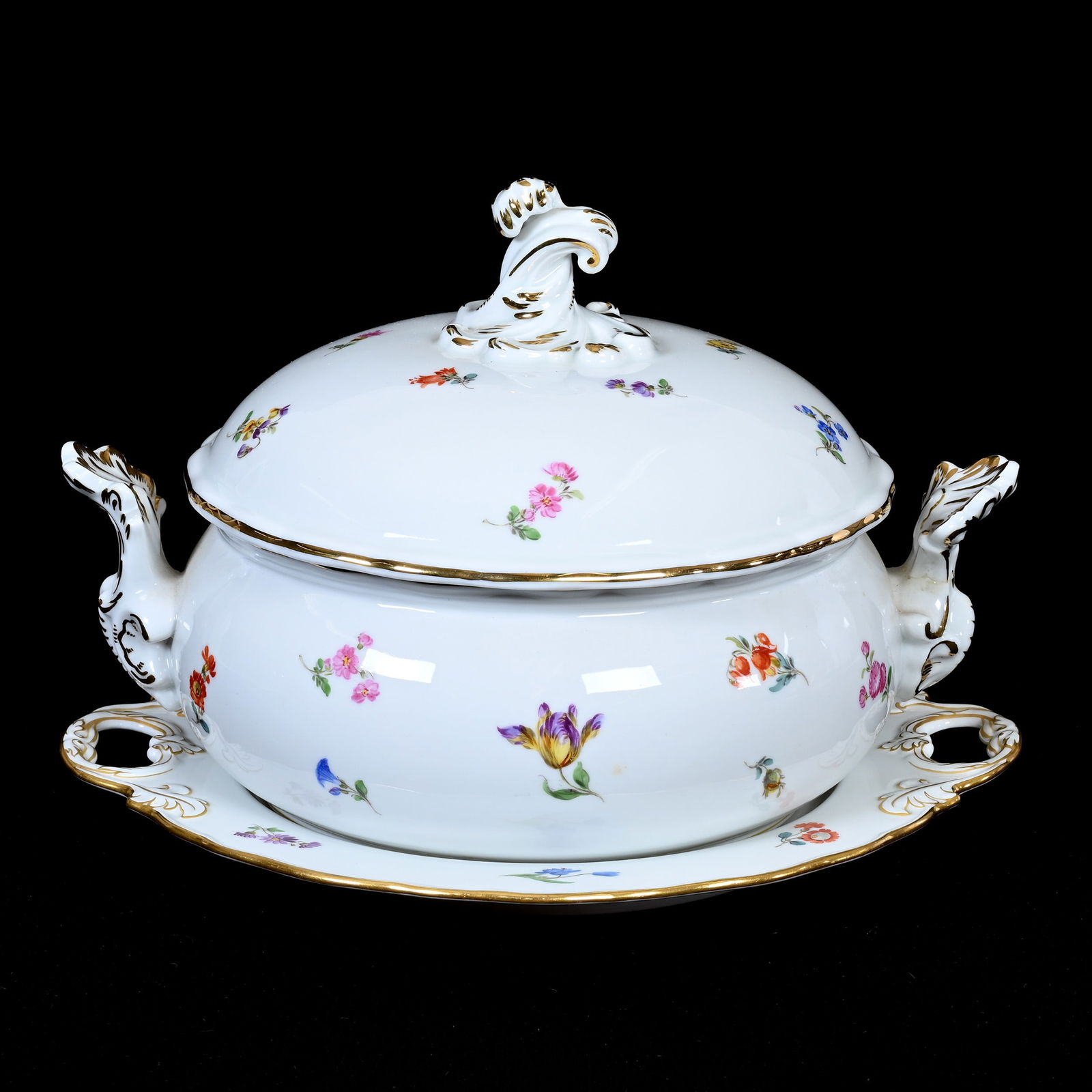 (2) Items, Meissen Blue Crossed Swords Mark (1 of 4)