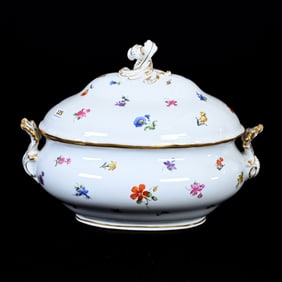 Oval Tureen, Meissen Blue Crossed Swords Mark