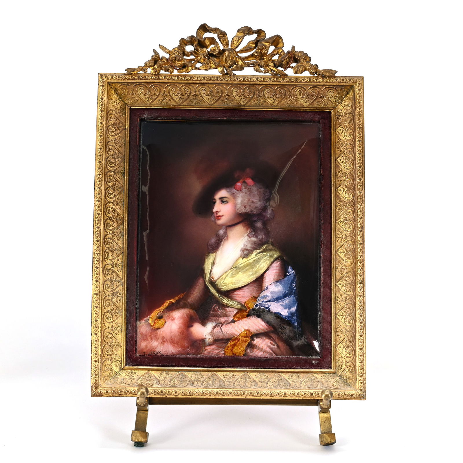 French Enamel On Copper Portrait, Incredible (1 of 3)