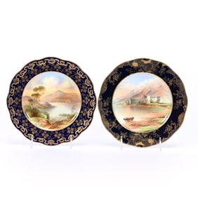 Pair Plates Marked Aynsley England