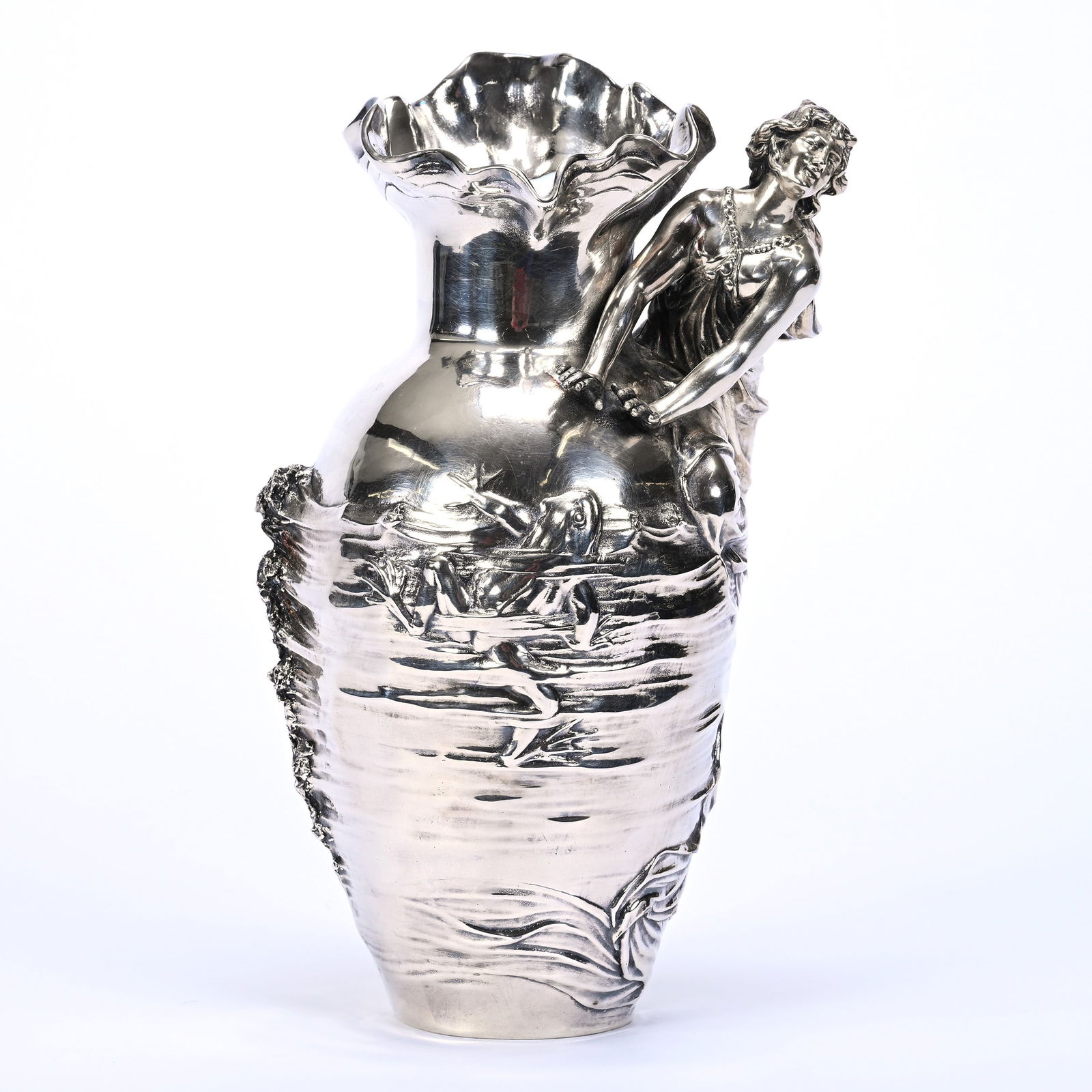 Vase, Art Nouveau Sterling Over Porcelain (1 of 4)