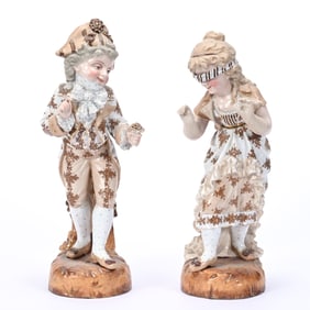 Pair French Bisque Figurines, Model #V1355