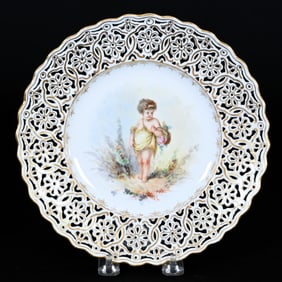 Plate, Delicate Reticulated Edge, Marked Dresden