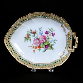 Dish, Leaf Shape, Marked With KPM Sceptre