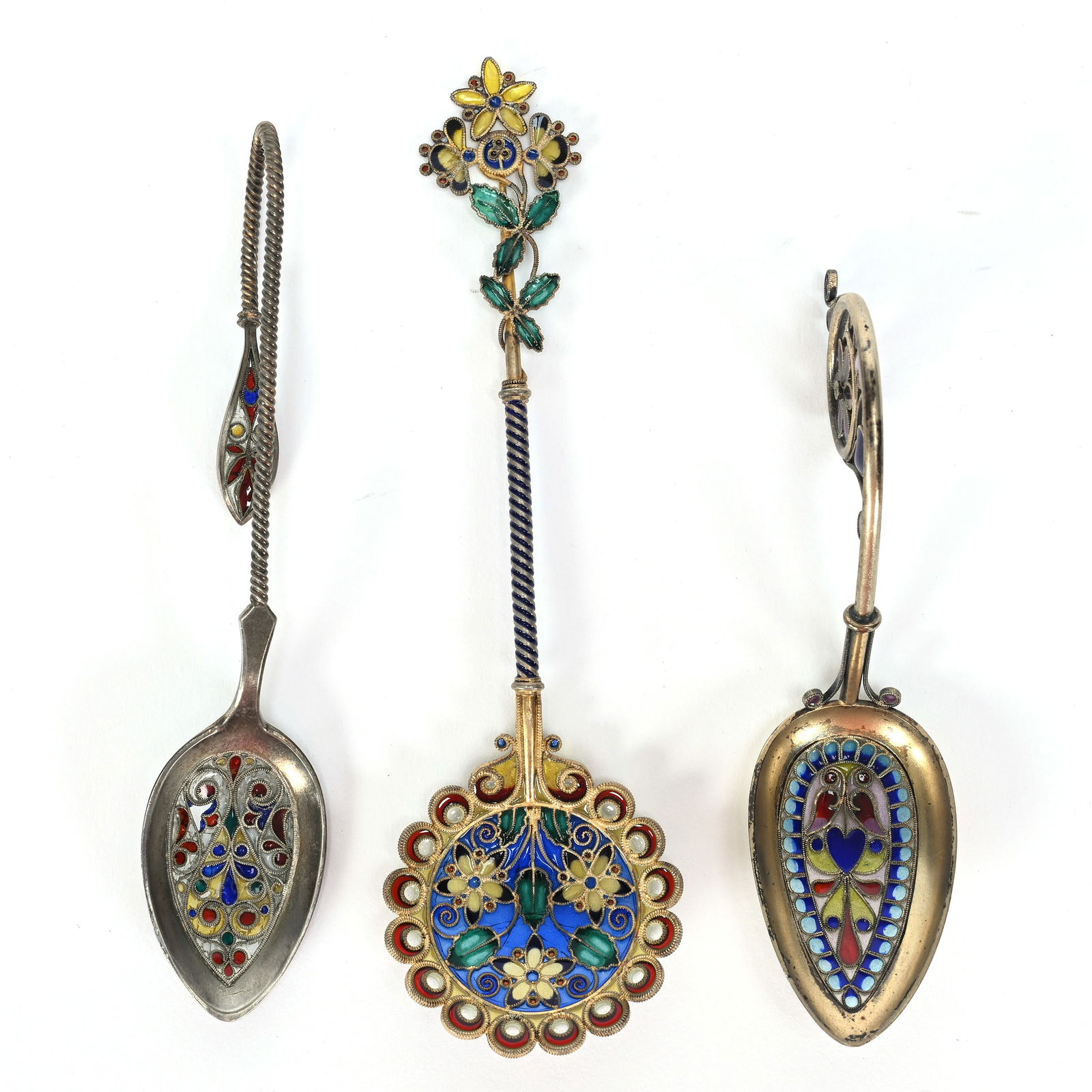 (3) Spoons, Norwegian Sterling & Plique A Jour (1 of 4)