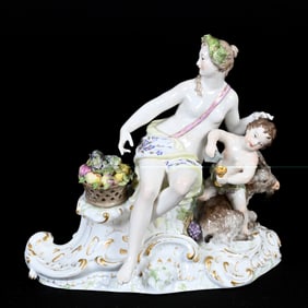 Figurine Marked KPM, Bacchaus Astride Goat