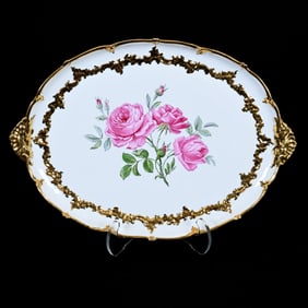 Oval Tray, Meissen Blue Crossed Swords Mark