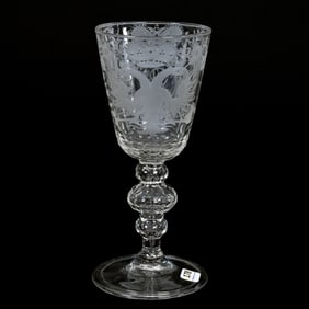 Glass Goblet, Russian Imperial Eagle, 19th Century