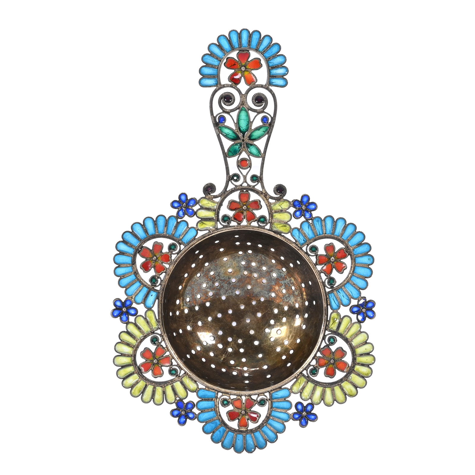 Tea Strainer, Plique A Jour And Sterling (1 of 3)