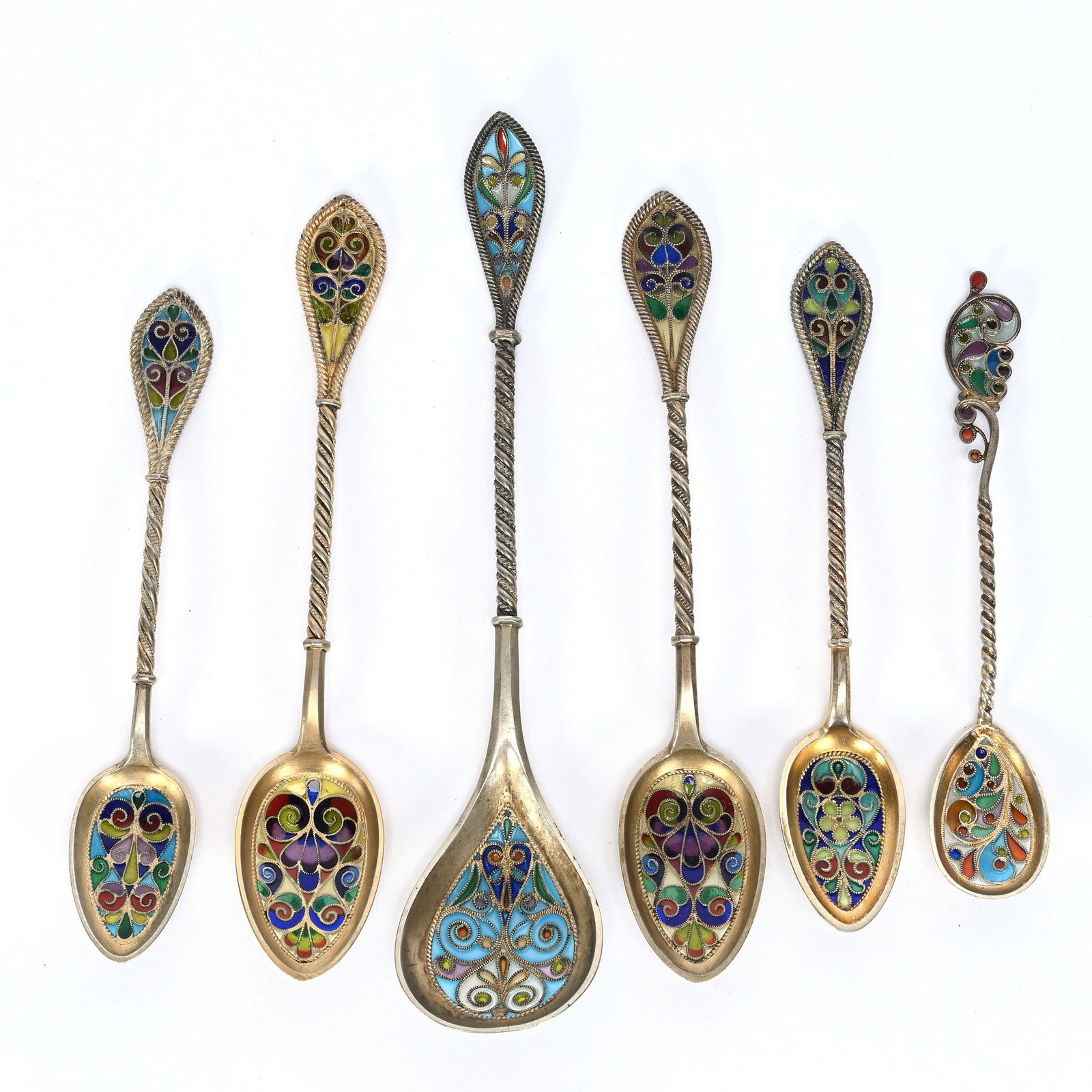 (6) Spoons, Sterling & Plique A Jour (1 of 2)