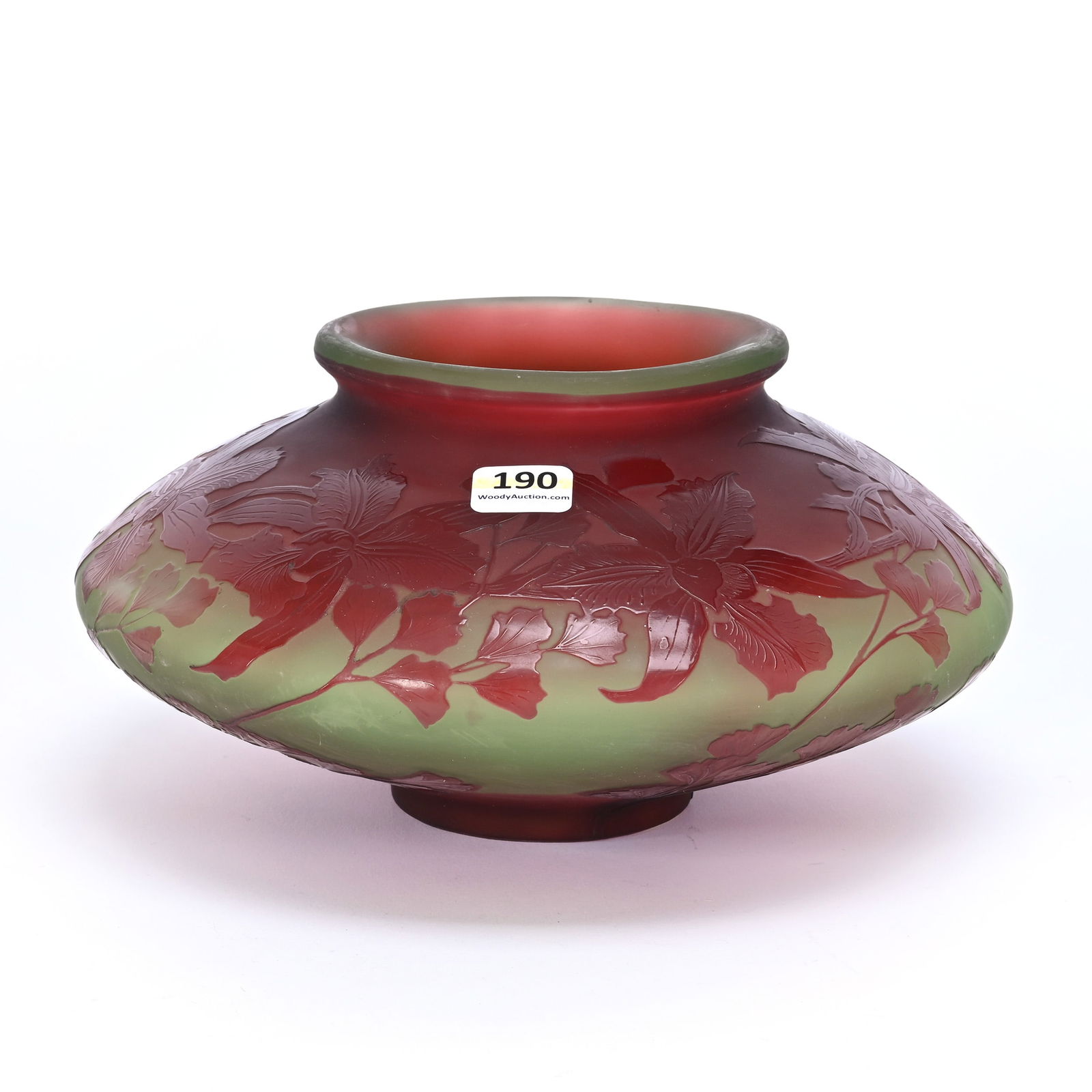 Squat Vase Signed D'Argental French Cameo Art Glass (1 of 4)