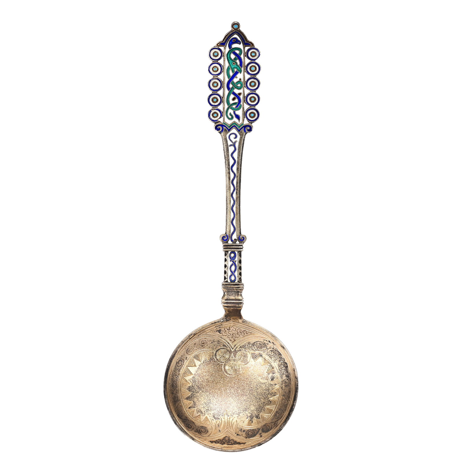 Serving Spoon, Danish Silver & Enamel (1 of 2)