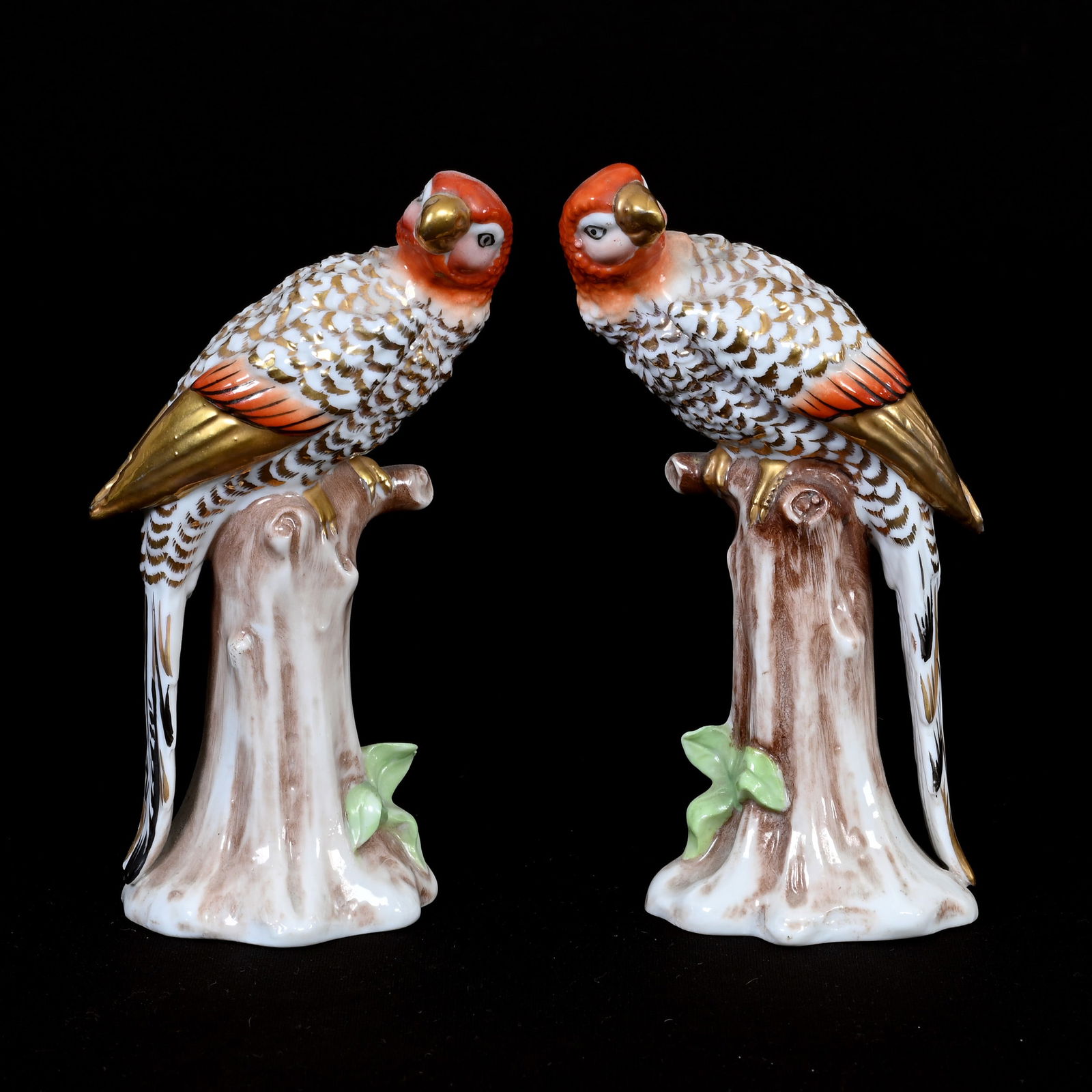 Pair Parrot Figurines Marked EDME Samson (1 of 3)
