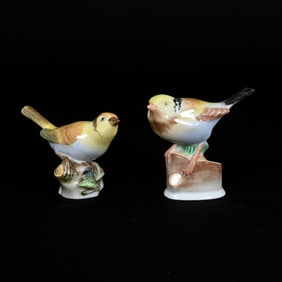 (2) Figurines Marked Herend Porcelain