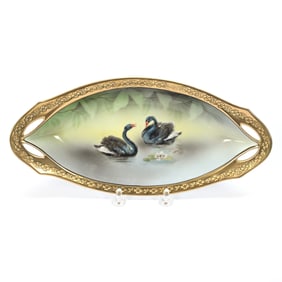 Celery Tray Marked R.S. Tillowitz, Rare Black Swan