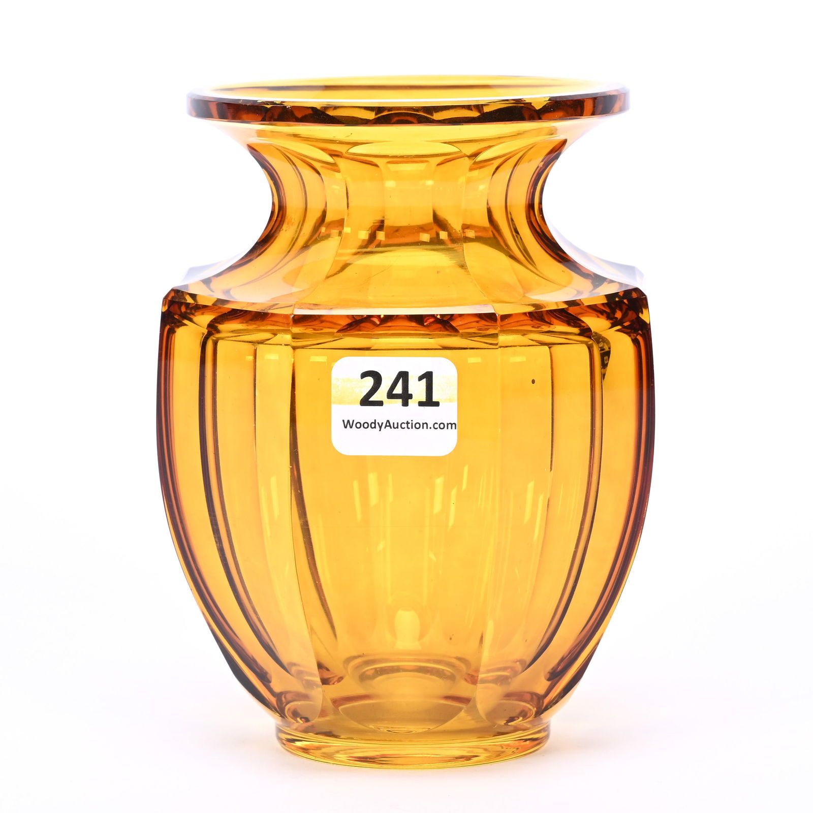 Vase, Cased Amber Art Glass Attributed To Moser (1 of 3)