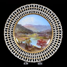 Plate Marked Minton Titled "Betws-Y-Coed"