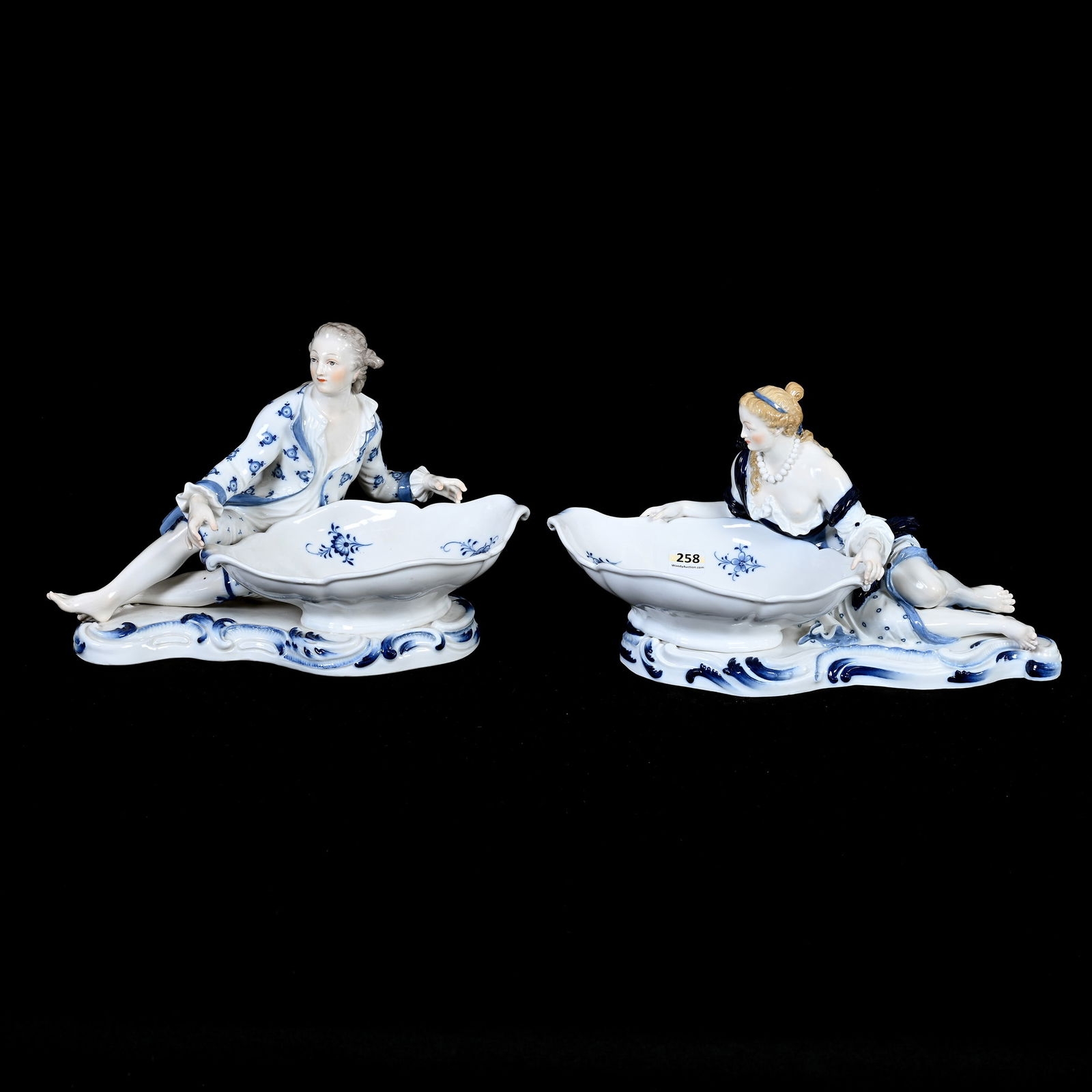 Two Figurines, Meissen Blue Crossed Swords Mark (1 of 3)