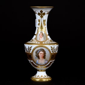 Pedestal Vase Marked Dresden Porcelain