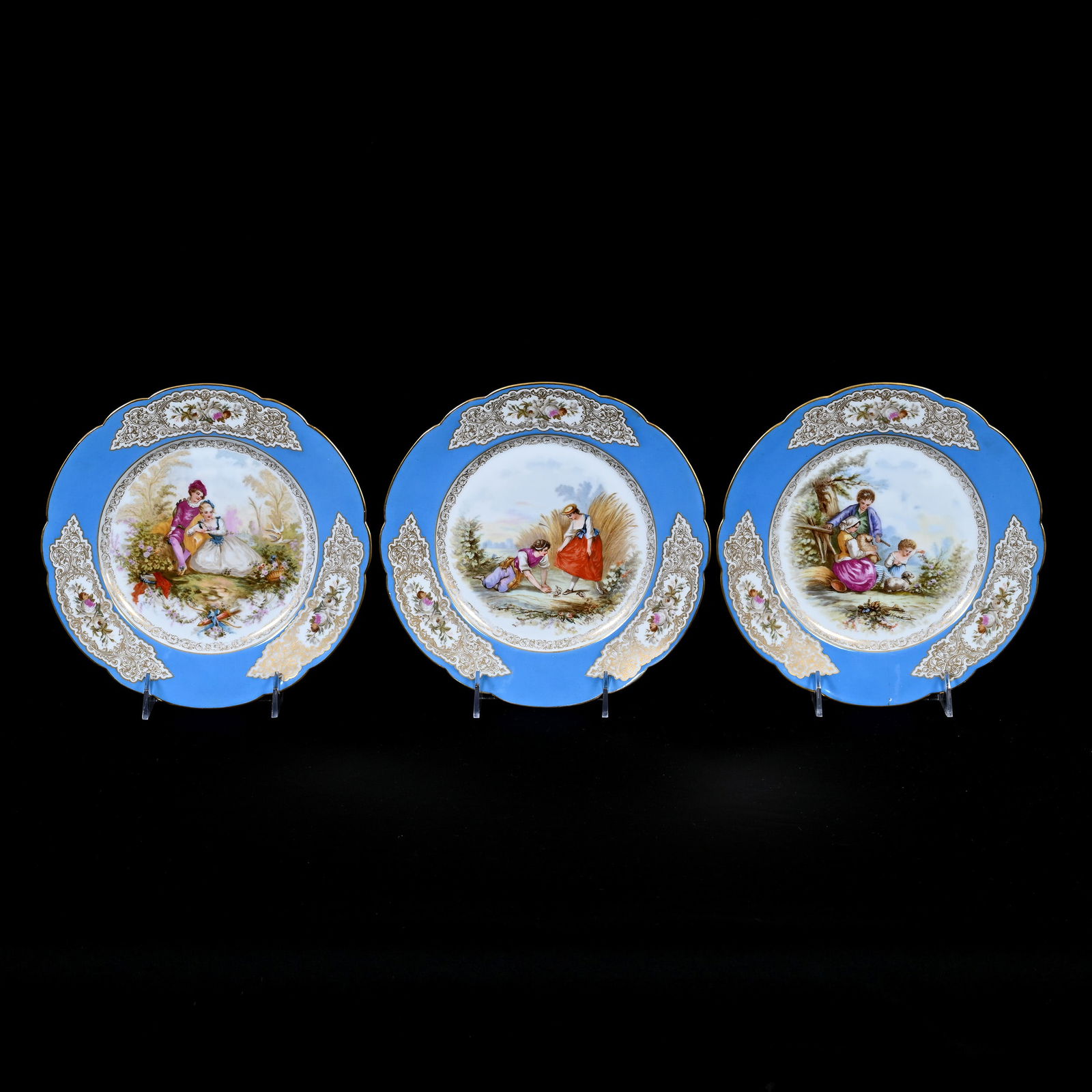 (3) Plates Marked Sevres (1 of 3)