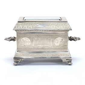 Jewel Casket Marked Tufts #2543 Silverplate