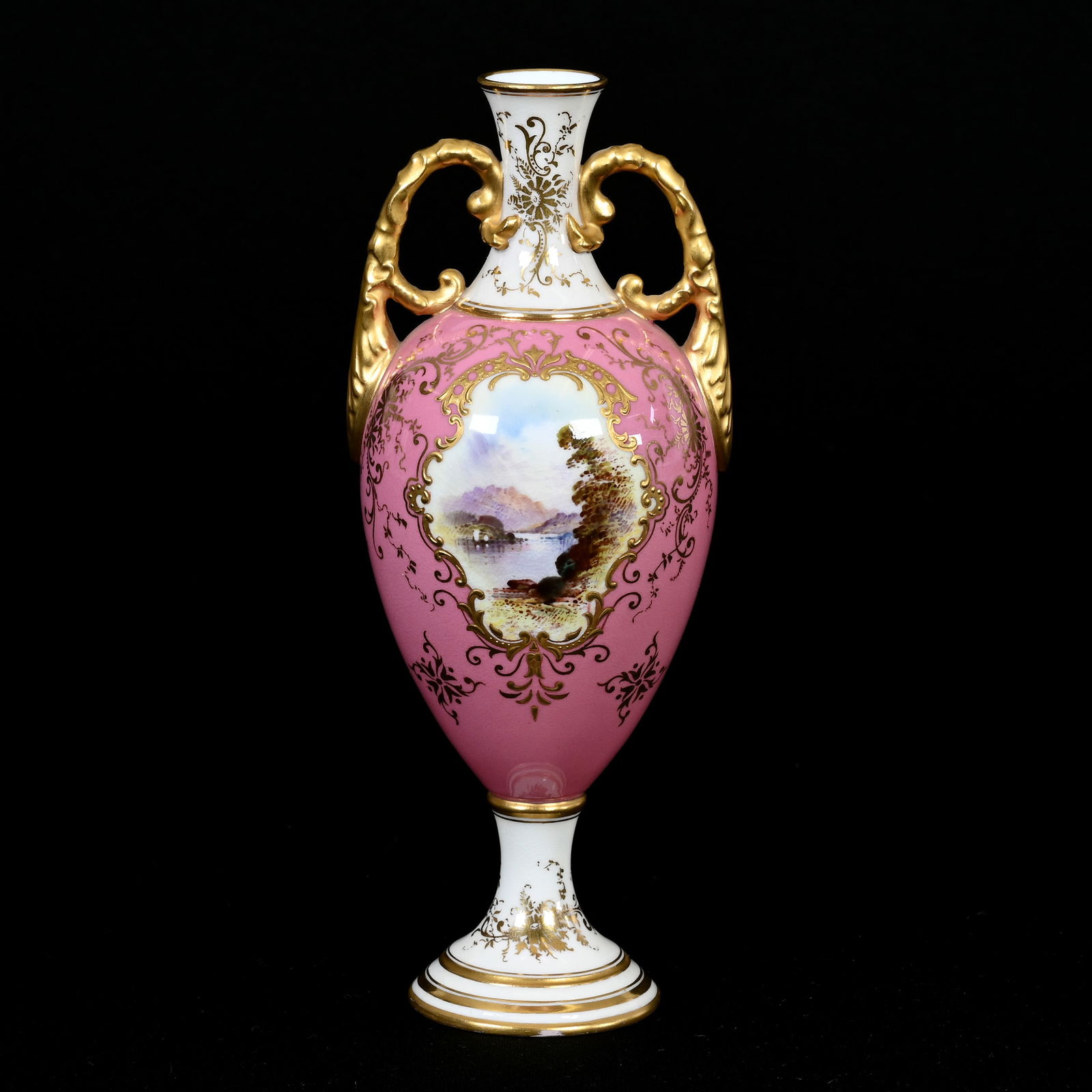 Pedestal Vase Marked Coalport Porcelain (1 of 3)