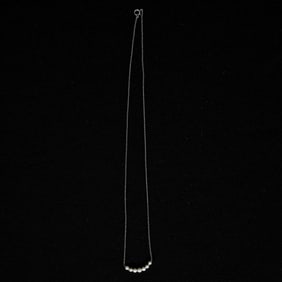 Childs 14k White Gold & Pearl Necklace, Original Box