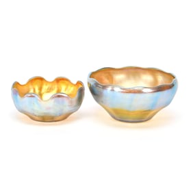 (2) Bowls Marked Tiffany Art Glass