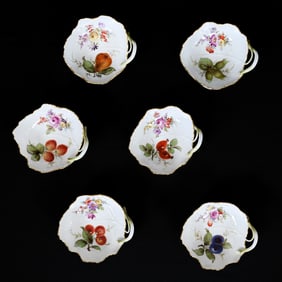 (6) Nappies/Bowls, Meissen Blue Crossed Swords Markq
