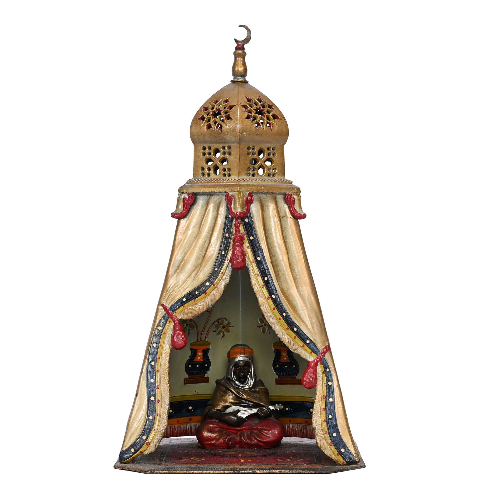 Figural Lamp, Cold Painted Spelter, Style Of Bergmann (1 of 6)